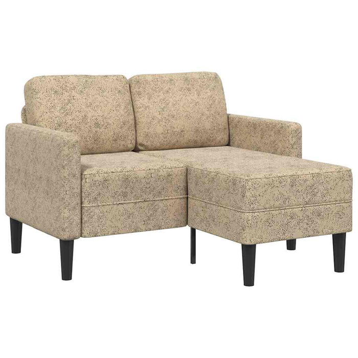 Canapea cu 2 locuri și șezlong în formă de L, gri deschis, 125 cm, piele ecologică - WALTI WALTI