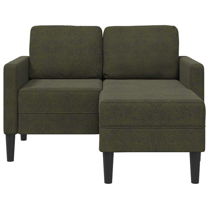 Canapea cu 2 locuri și șezlong în formă de L, verde militar, 125 cm, piele ecologică - WALTI WALTI
