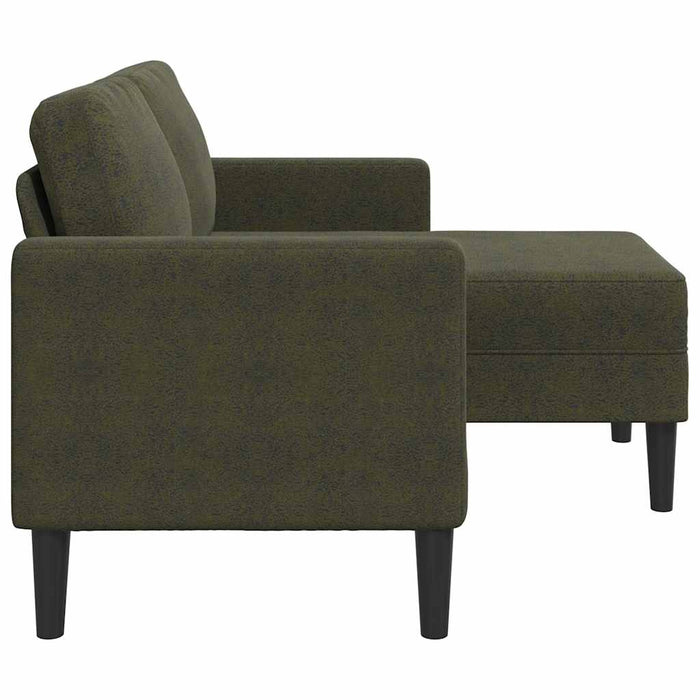 Canapea cu 2 locuri și șezlong în formă de L, verde militar, 125 cm, piele ecologică - WALTI WALTI