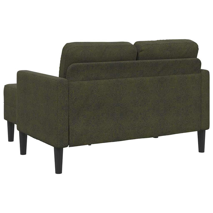 Canapea cu 2 locuri și șezlong în formă de L, verde militar, 125 cm, piele ecologică - WALTI WALTI