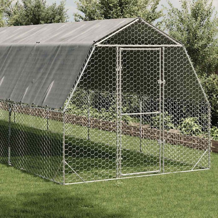 Pui de găină cu acoperiș 2,5x6x2,25 m oțel galvanizat - WALTI WALTI