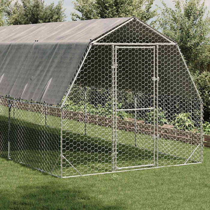 Pui de găină cu acoperiș 2,5x8x2,25 m oțel galvanizat - WALTI WALTI