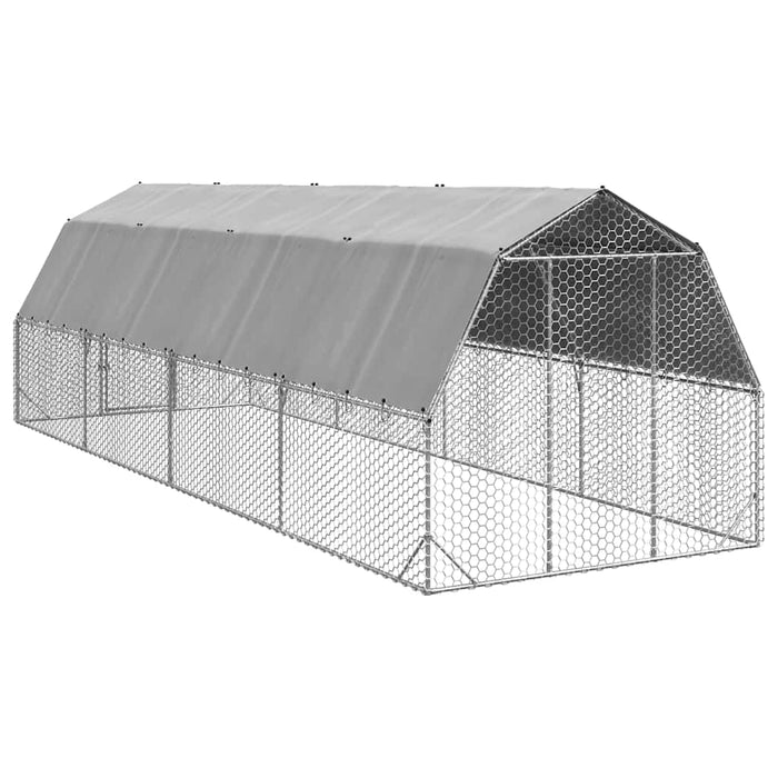 Pui de găină cu acoperiș 2,5x8x2,25 m oțel galvanizat - WALTI WALTI