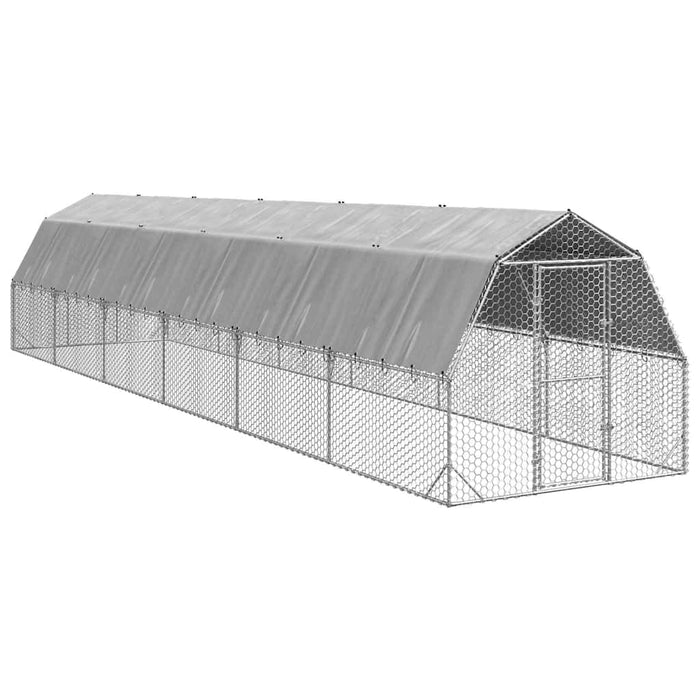 Pui de găină cu acoperiș 2,5x12x2,25 m oțel galvanizat - WALTI WALTI