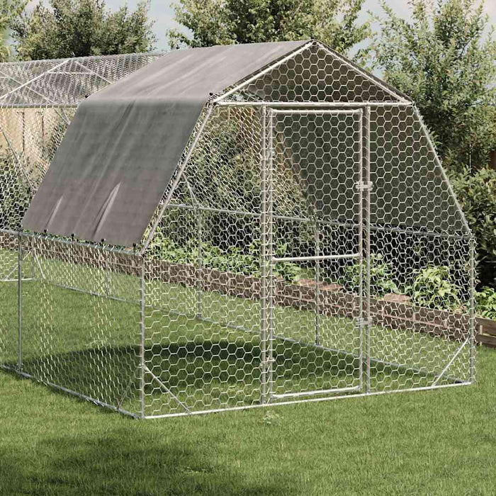 Pui de găină cu acoperiș 2,5x8x2,25 m oțel galvanizat - WALTI WALTI