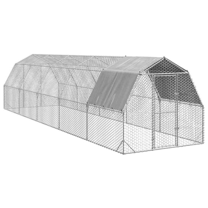 Pui de găină cu acoperiș 2,5x10x2,25 m oțel galvanizat - WALTI WALTI