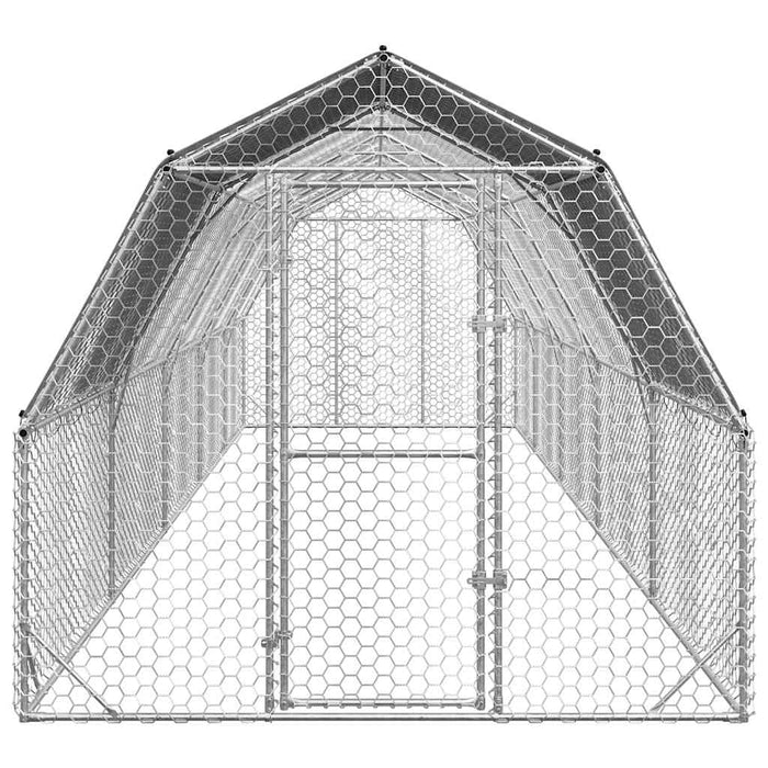 Pui de găină cu acoperiș 2,5x10x2,25 m oțel galvanizat - WALTI WALTI