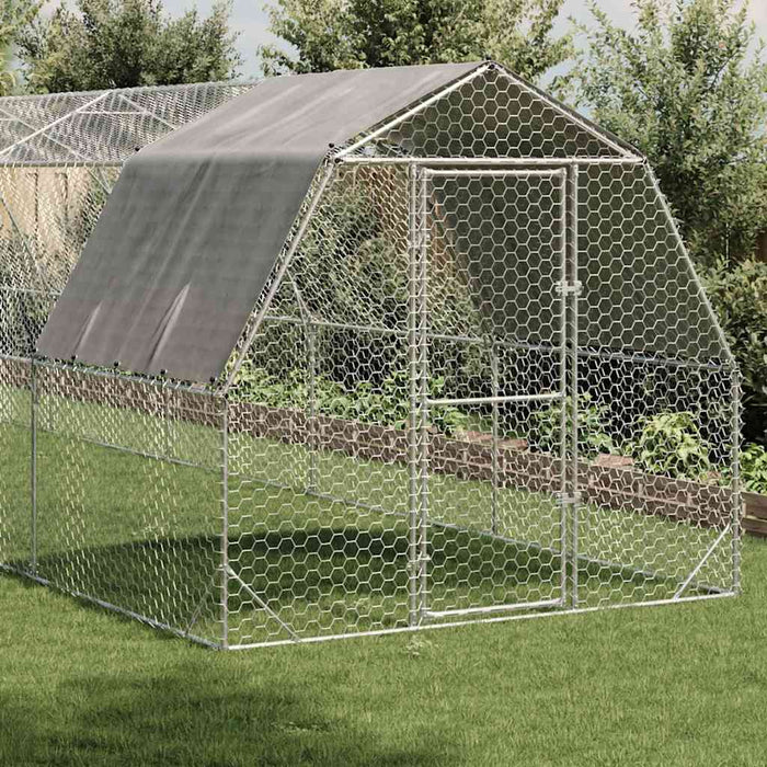 Pui de găină cu acoperiș 2,5x12x2,25 m oțel galvanizat - WALTI WALTI