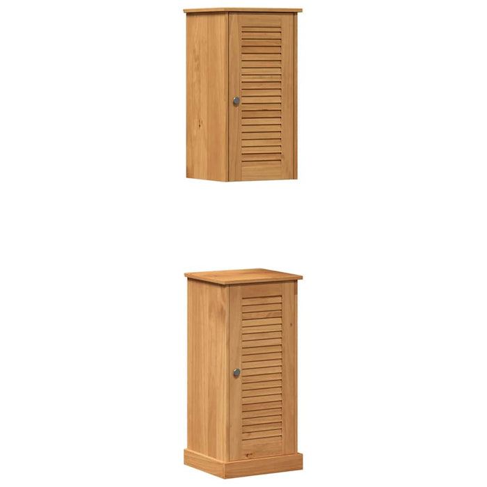 Set de mobilier pentru baie cu raft 2 pcs Marou și Marou miere - WALTI WALTI