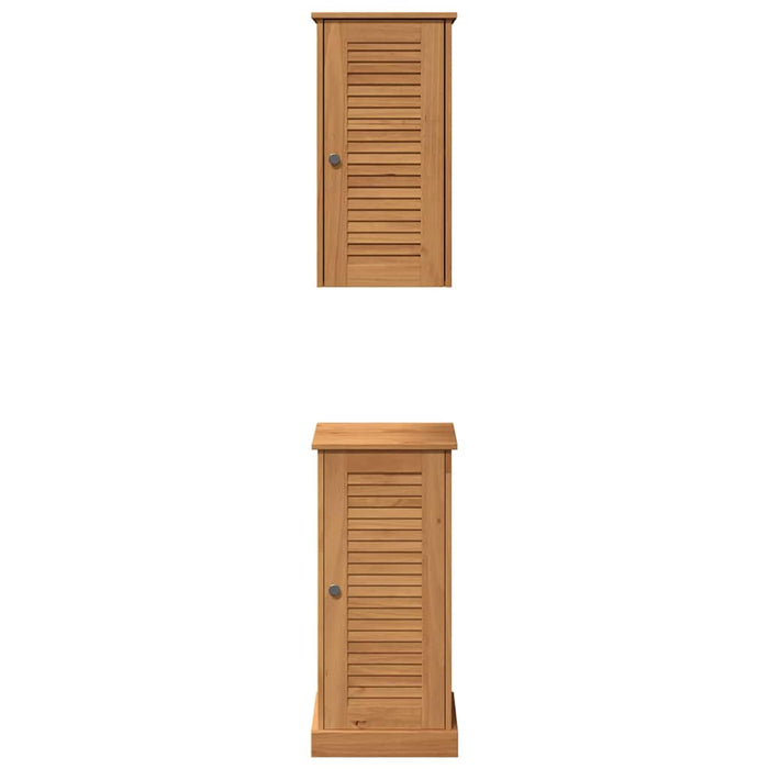 Set de mobilier pentru baie cu raft 2 pcs Marou și Marou miere - WALTI WALTI
