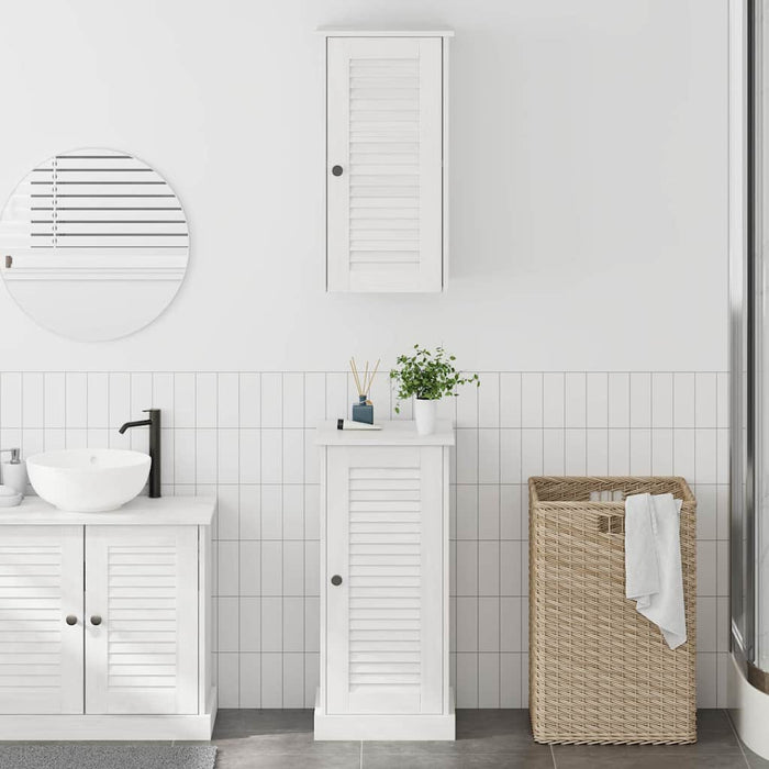 Set de mobilier pentru baie cu raft cu depozitare cu ușă 2 pcs alb antichizat - WALTI WALTI