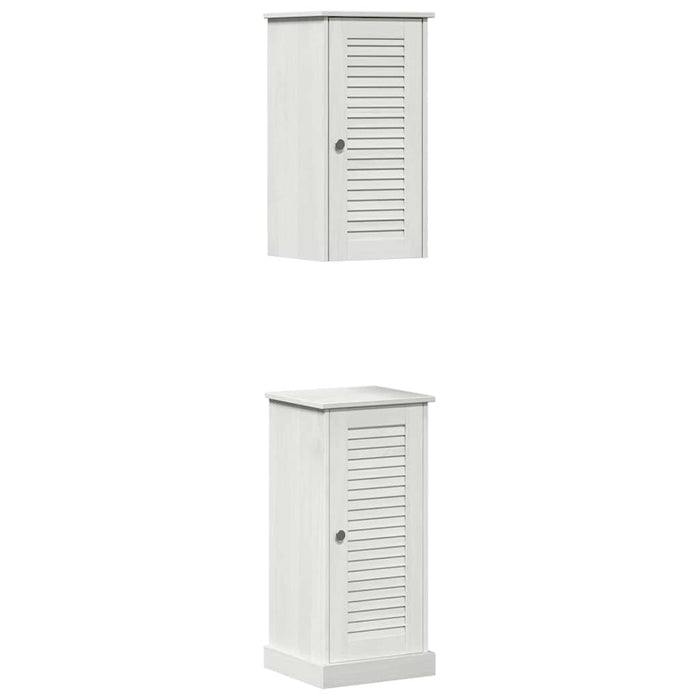 Set de mobilier pentru baie cu raft cu depozitare cu ușă 2 pcs alb antichizat - WALTI WALTI