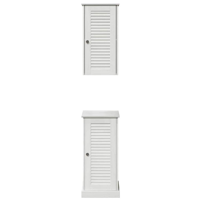 Set de mobilier pentru baie cu raft cu depozitare cu ușă 2 pcs alb antichizat - WALTI WALTI