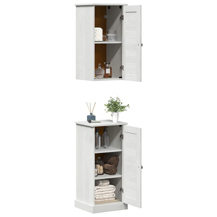 Set de mobilier pentru baie cu raft cu depozitare cu ușă 2 pcs alb antichizat - WALTI WALTI