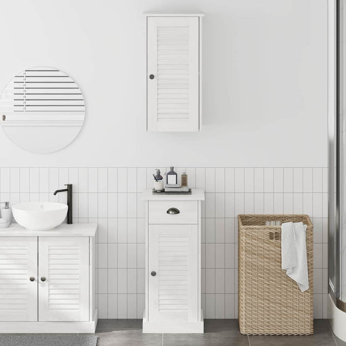 Set de mobilier pentru baie 2 pcs Maro și alb 37 x 34 x 80 cm - WALTI WALTI