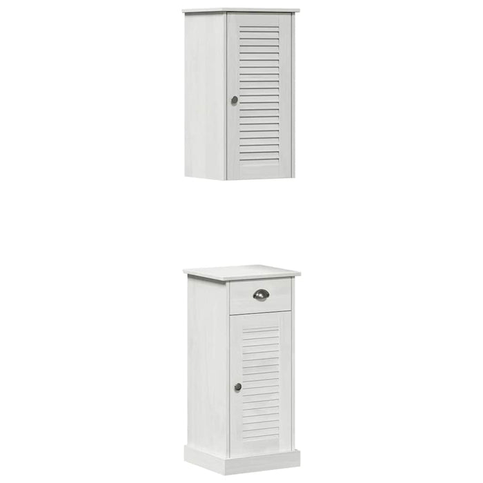 Set de mobilier pentru baie 2 pcs Maro și alb 37 x 34 x 80 cm - WALTI WALTI