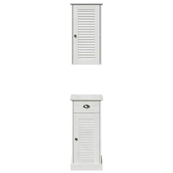 Set de mobilier pentru baie 2 pcs Maro și alb 37 x 34 x 80 cm - WALTI WALTI