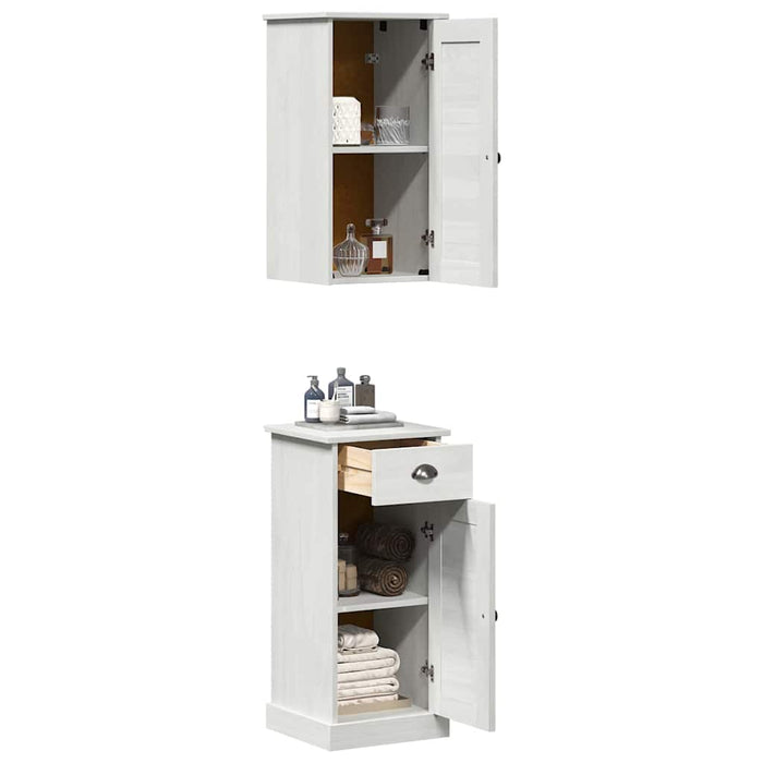 Set de mobilier pentru baie 2 pcs Maro și alb 37 x 34 x 80 cm - WALTI WALTI
