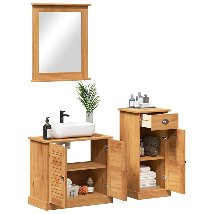 Set de mobilier pentru baie VIGO 3 buc. Maro miere WALTI