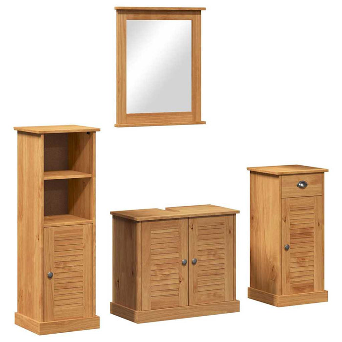 Set de mobilier pentru baie VIGO 4 buc. Maro miere WALTI