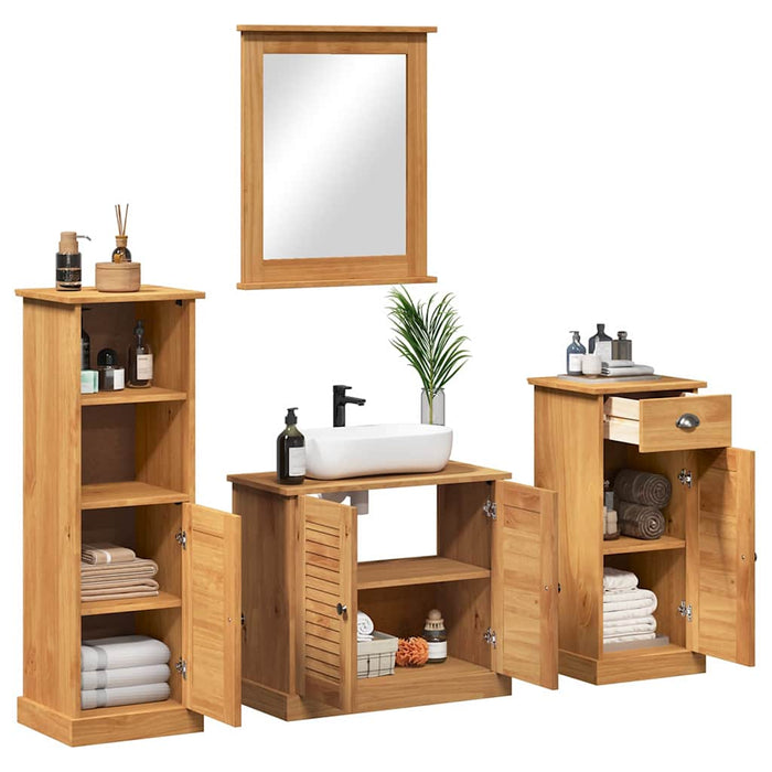 Set de mobilier pentru baie VIGO 4 buc. Maro miere WALTI