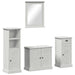 Set de mobilier pentru baie cu sertar cu raft Pe perete cu depozitare cu ușă cu oglindă 3 pcs alb antichizat - WALTI WALTI