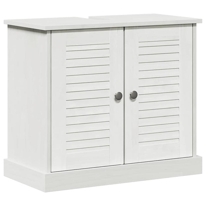 Set de mobilier pentru baie cu sertar cu raft Pe perete cu depozitare cu ușă cu oglindă 3 pcs alb antichizat - WALTI WALTI