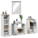 Set de mobilier pentru baie cu sertar cu raft Pe perete cu depozitare cu ușă cu oglindă 3 pcs alb antichizat - WALTI WALTI