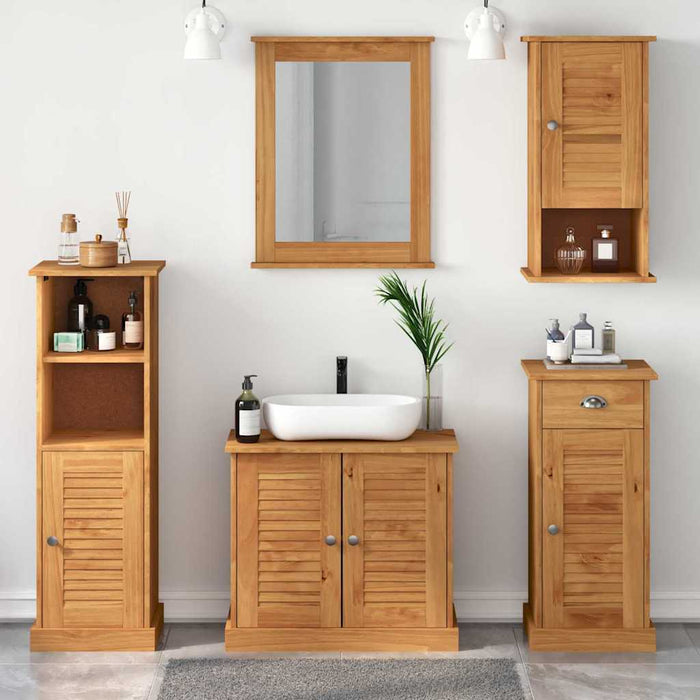 Set de mobilier pentru baie VIGO 5 buc. Maro miere WALTI