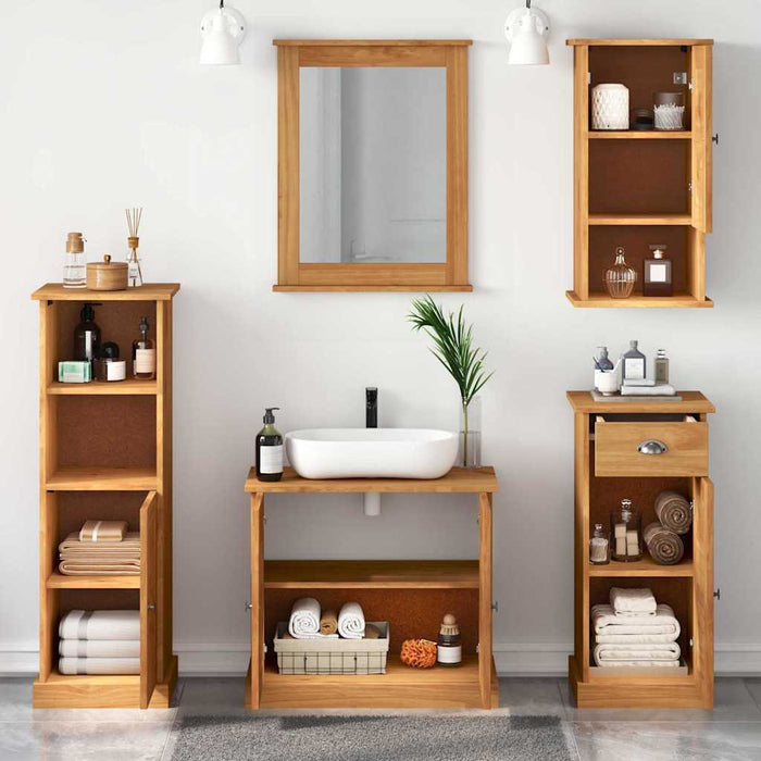 Set de mobilier pentru baie VIGO 5 buc. Maro miere WALTI