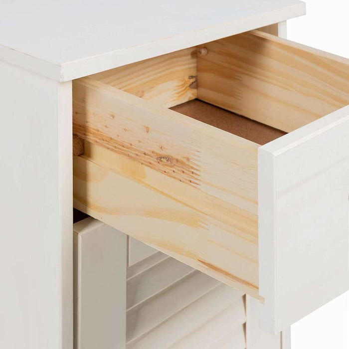 Set de mobilier pentru baie cu sertar cu raft Pe perete cu depozitare cu ușă cu oglindă 5 pcs alb antichizat - WALTI WALTI