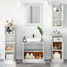 Set de mobilier pentru baie cu sertar cu raft Pe perete cu depozitare cu ușă cu oglindă 5 pcs alb antichizat - WALTI WALTI