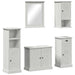 Set de mobilier pentru baie cu sertar cu raft Pe perete cu depozitare cu ușă cu oglindă 5 pcs alb antichizat - WALTI WALTI