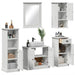 Set de mobilier pentru baie cu sertar cu raft Pe perete cu depozitare cu ușă cu oglindă 5 pcs alb antichizat - WALTI WALTI