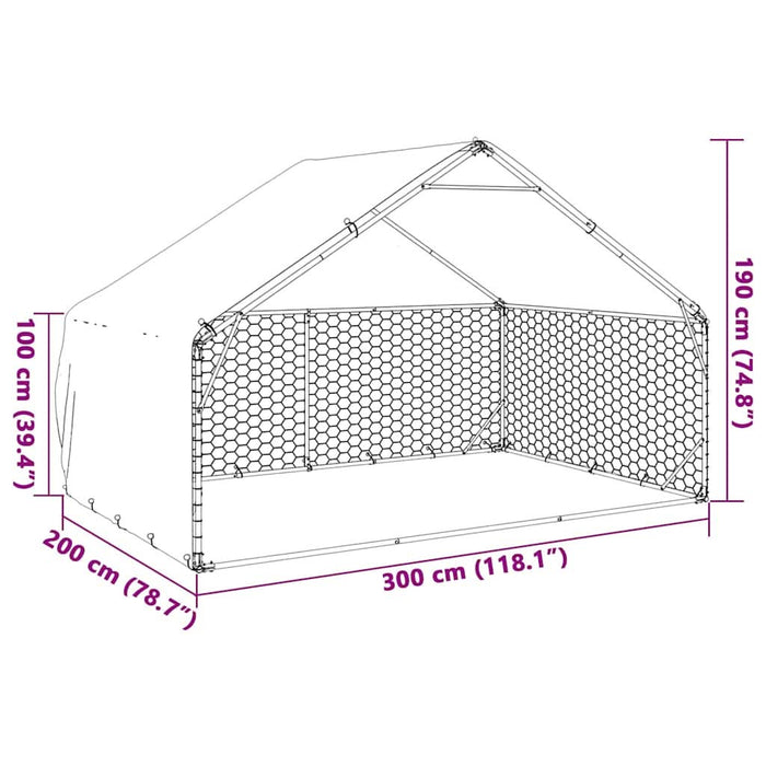Canisa de exterior cu capac 3x2x1,9 m otel galvanizat - WALTI WALTI