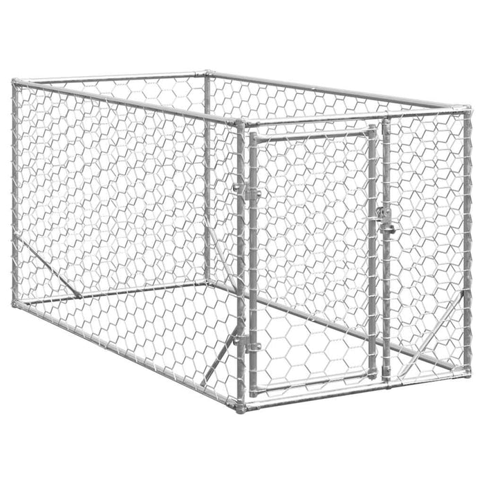 Canisa de exterior pentru caini cu usa 2x1x1 m otel galvanizat - WALTI WALTI