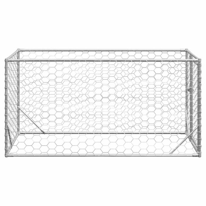 Canisa de exterior pentru caini cu usa 2x1x1 m otel galvanizat - WALTI WALTI