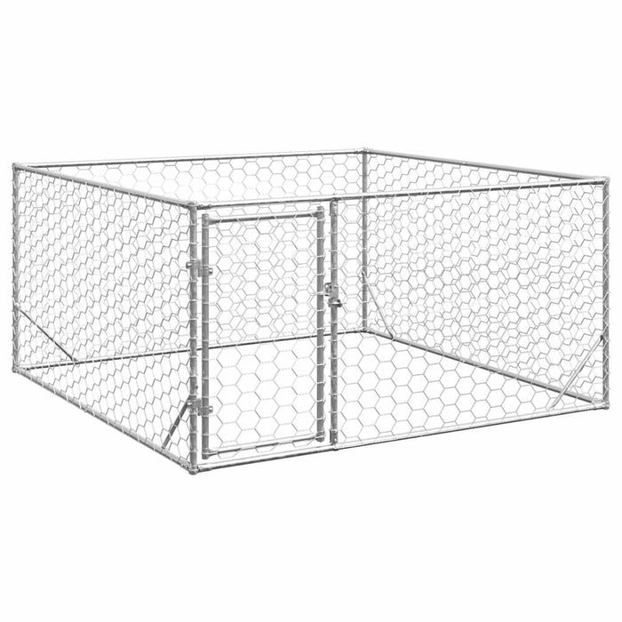 Canisa de exterior pentru caini cu usa 2x2x1 m otel galvanizat - WALTI WALTI