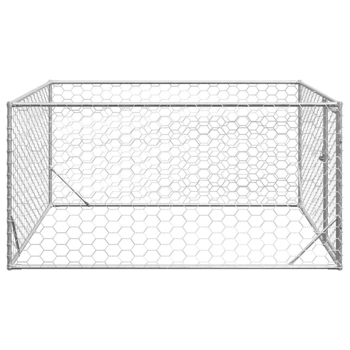 Canisa de exterior pentru caini cu usa 2x2x1 m otel galvanizat - WALTI WALTI