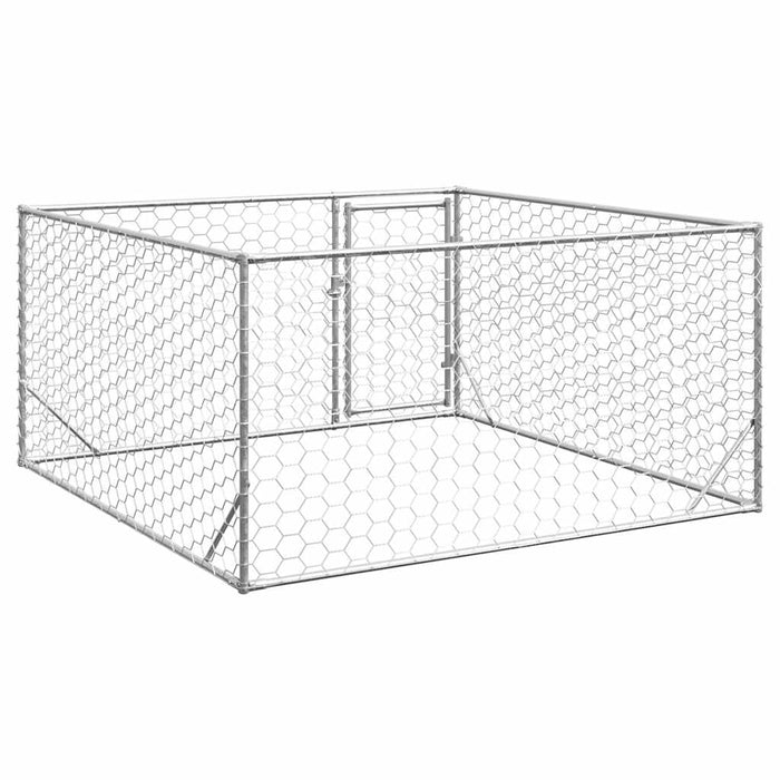 Canisa de exterior pentru caini cu usa 2x2x1 m otel galvanizat - WALTI WALTI