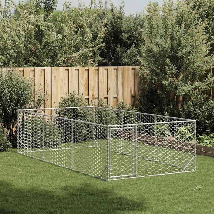Canisa de exterior pentru caini cu usa 2x4x1 m otel galvanizat - WALTI WALTI