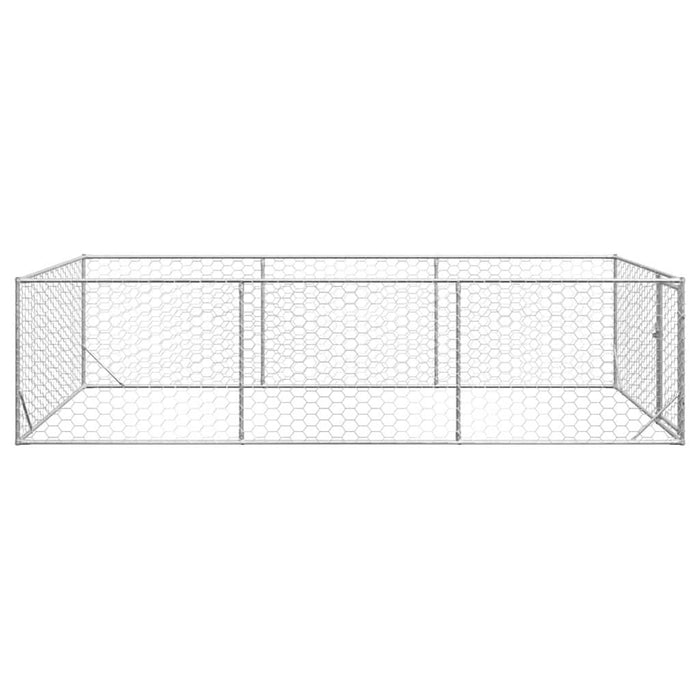 Canisa de exterior pentru caini cu usa 2x4x1 m otel galvanizat - WALTI WALTI