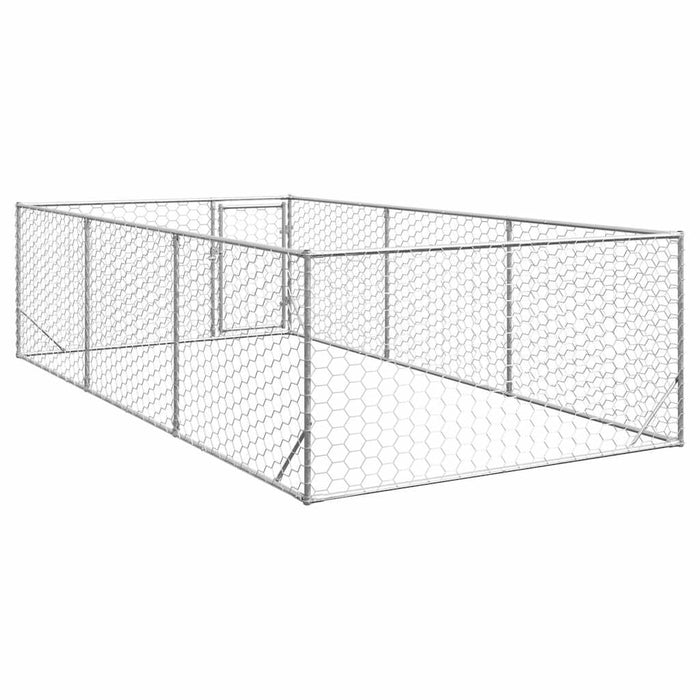 Canisa de exterior pentru caini cu usa 2x4x1 m otel galvanizat - WALTI WALTI