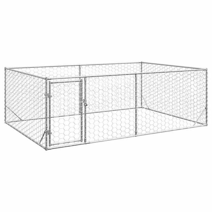 Canisa de exterior pentru caini cu usa 3x2x1 m otel galvanizat - WALTI WALTI