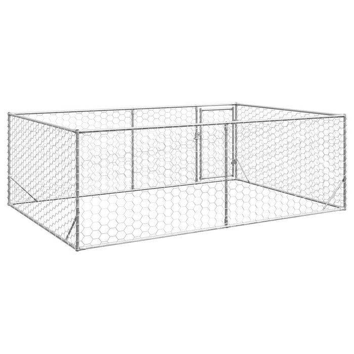 Canisa de exterior pentru caini cu usa 3x2x1 m otel galvanizat - WALTI WALTI