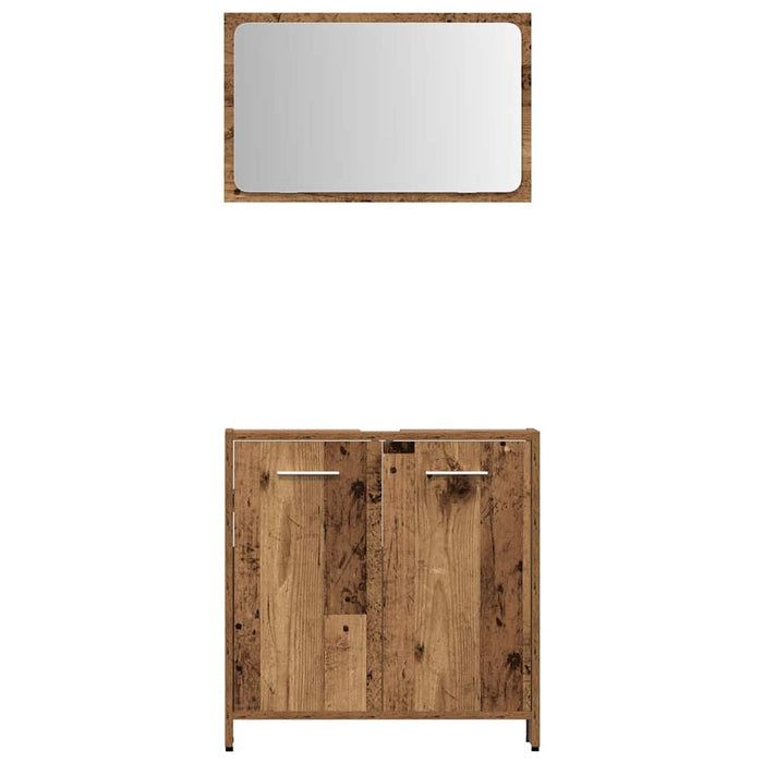 Set mobilier de baie, 4 piese, lemn vechi, lemn prelucrat - WALTI WALTI