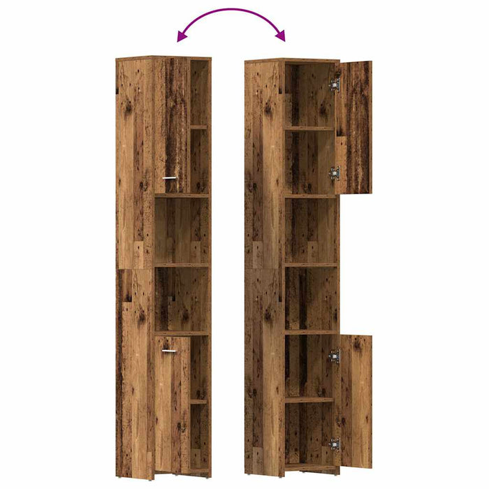 Set mobilier de baie, 4 piese, lemn vechi, lemn prelucrat - WALTI WALTI