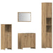 Set mobilier de baie, 4 piese, stejar artizanal, lemn prelucrat - WALTI WALTI