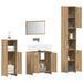 Set mobilier de baie, 4 piese, stejar artizanal, lemn prelucrat - WALTI WALTI