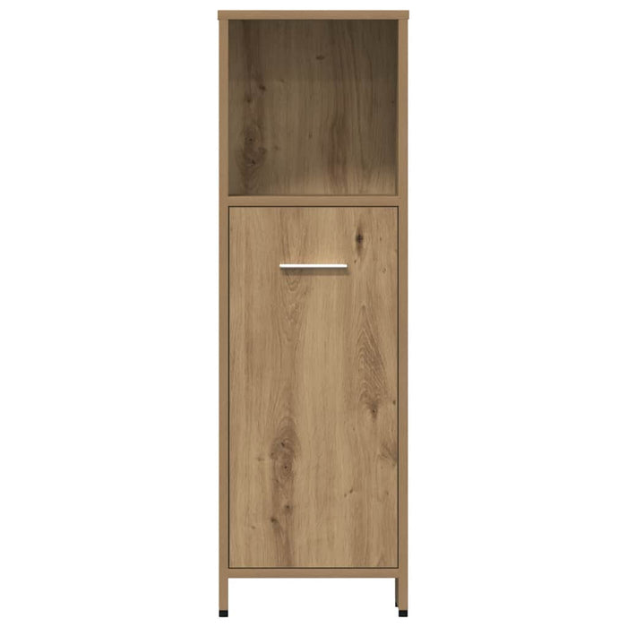 Set mobilier de baie, 4 piese, stejar artizanal, lemn prelucrat - WALTI WALTI
